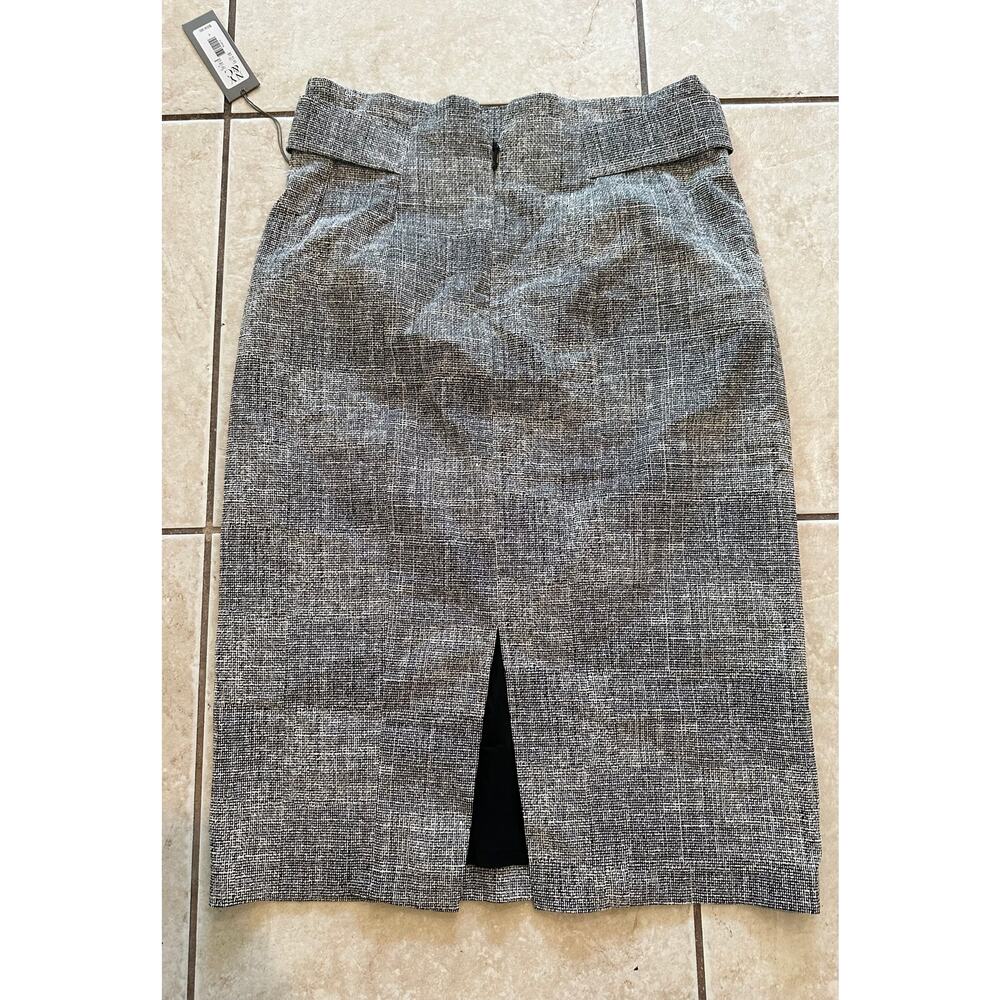 NWT Eva Mendes New York & Company Pencil Skirt Size 8 Black White Tweed Midi - Picture 2 of 7